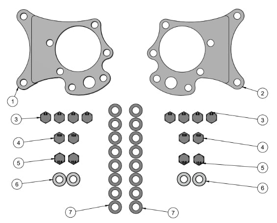 350z Non-Brembo Bolt On Dual Caliper Bracket Assembly